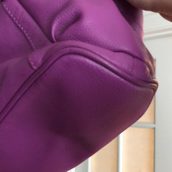 Clark’s Genuine Leather Satchel Purple Purse - Picture 6 of 14